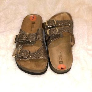 White Mountain Gold Sandals